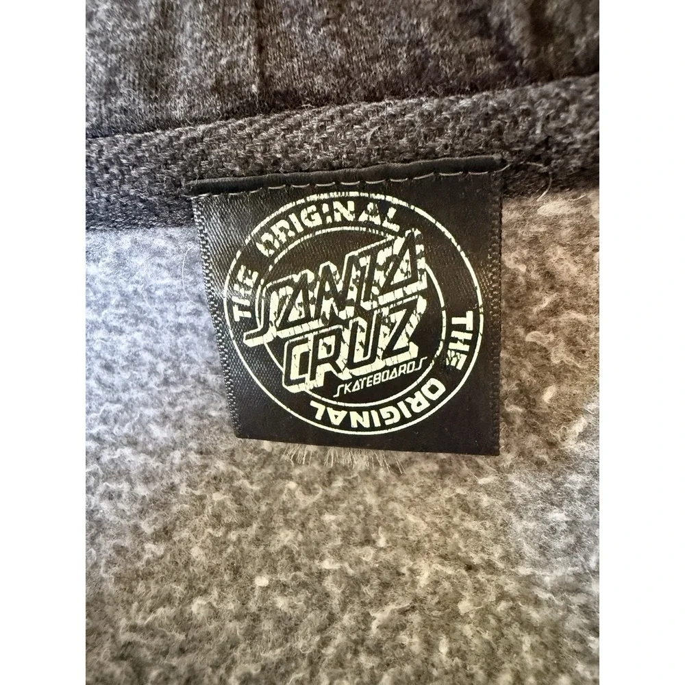 Santa Cruz Skateboards Dark Gray‎ Hoodie Full Zip Big Dot Size Youth XLarge EUC